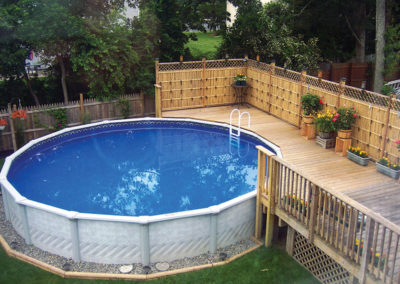 Round Above Ground Pool with Deck Jets
